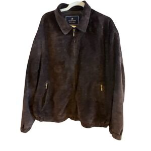 Newport Harbor Brown Genuine Suede Men's Jacket Extra Large Full‎ Zipper Pockets
